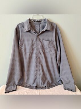 NAU Men's Dark Gray Long Sleeve Button-Up Lightweight Fishing Shirt XL